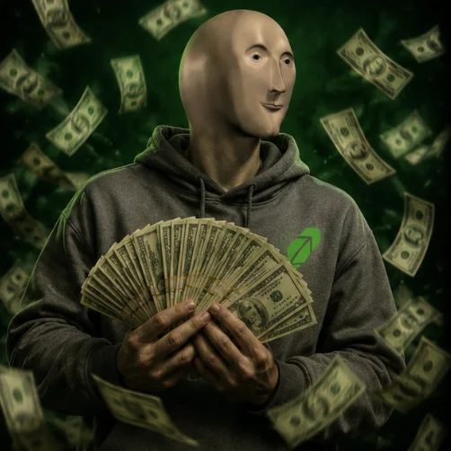 Meme Man archive image — Money talks