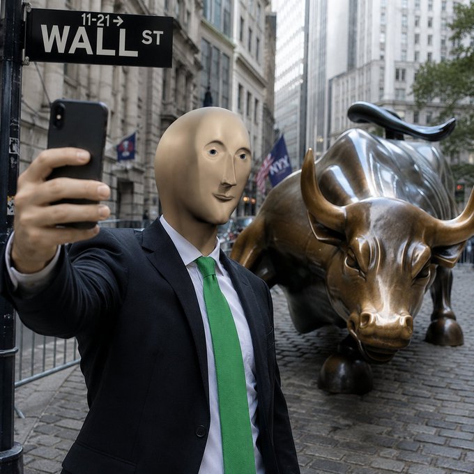 Meme Man archive image — Wall Street selfie