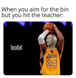 Meme Man archive image — When you aim for the bin