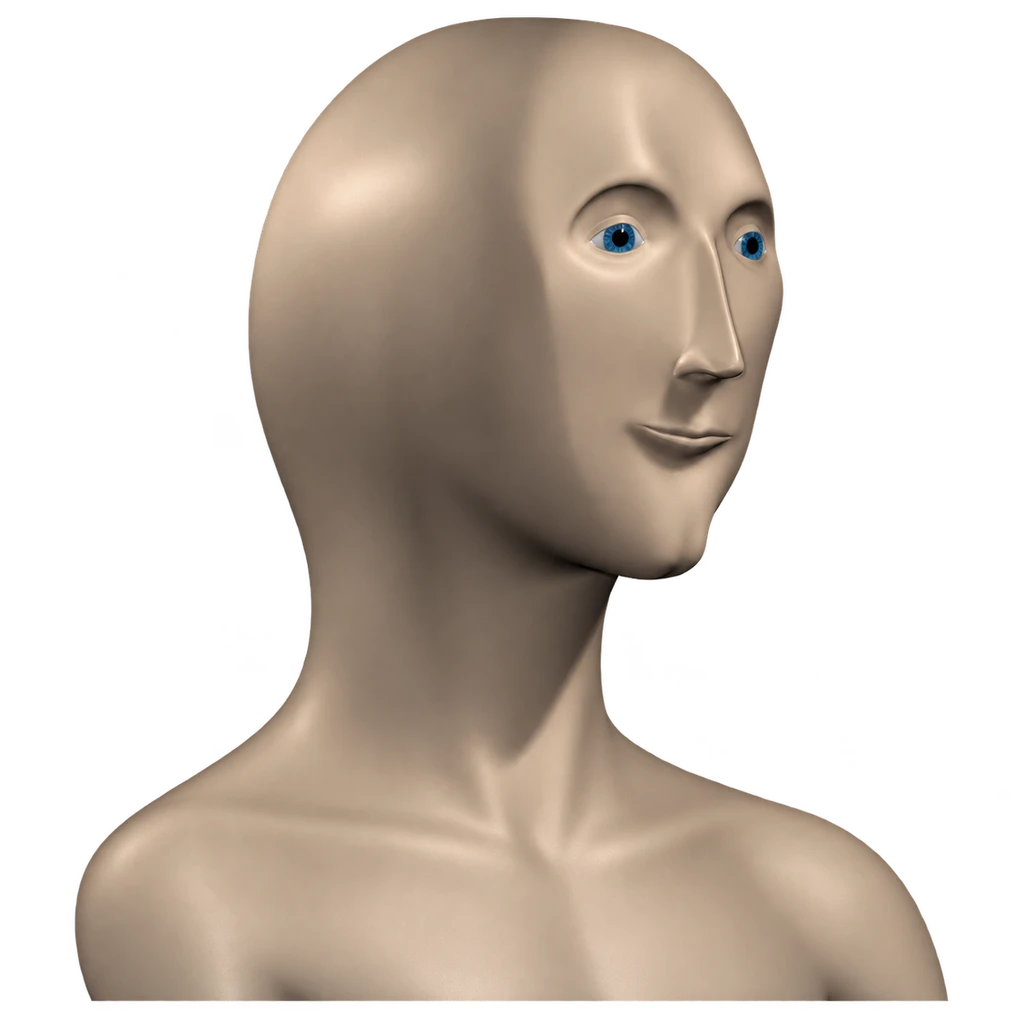 Transparent Meme Man head and shoulders template